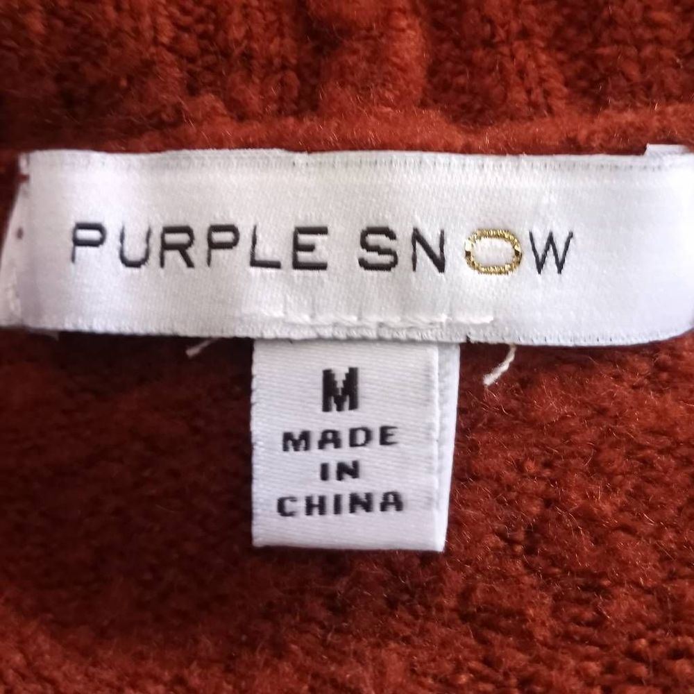 PURPLE SNOW RUST ORANGE CARDIGAN SZ.M EUC - Picture 4 of 6
